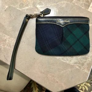 Dooney&Bourke Small Plaid Cotton Leather Wristlet!